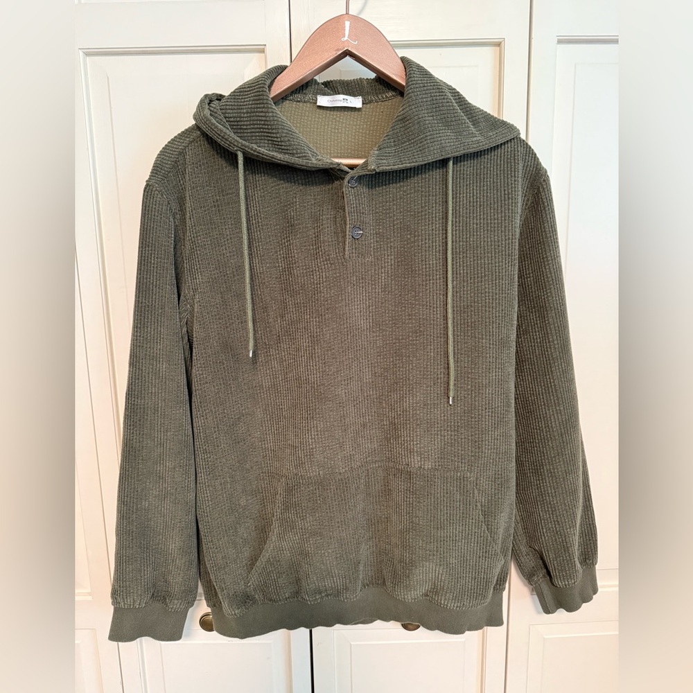 Corduroy hooded sweatshirt unisex